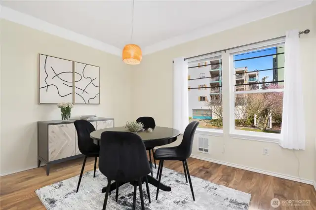 Great dining room right off the kitchen!