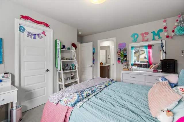 Upper level bedroom #3 shares a Jack-N-Jill bath with bedroom #2.