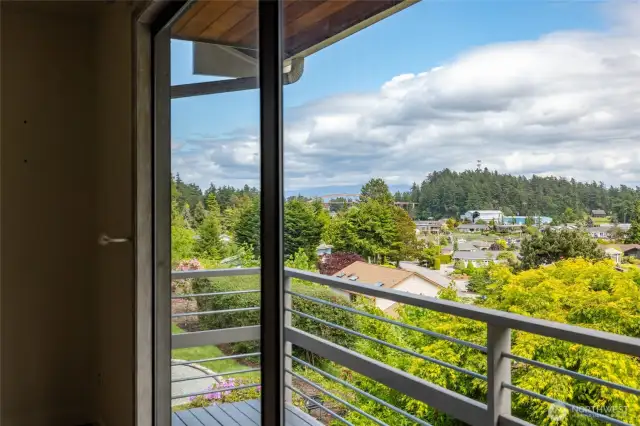 Primary bedroom view of the Rainbow Bridge.
