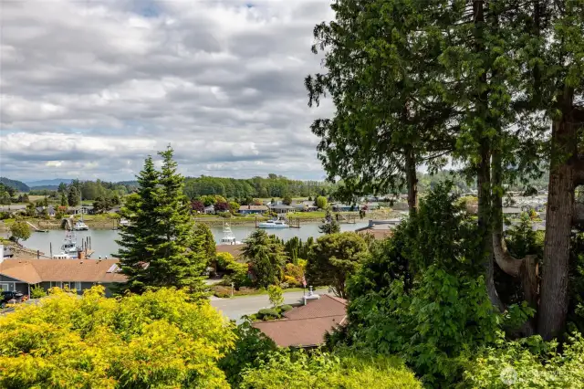 View of the channel/canal from the deck.