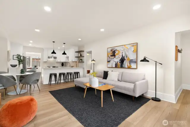 Front door is pictured to the far right in this photo. So much light and a fantastic use of space!