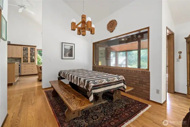 View through to the kitchen and family room.