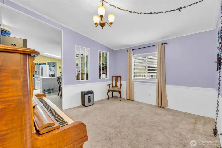 Family room off kitchen and living room