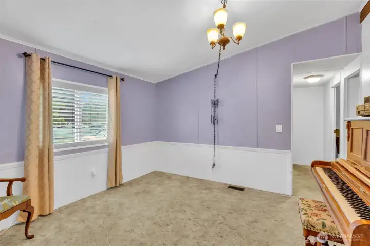 Family room off kitchen and living room