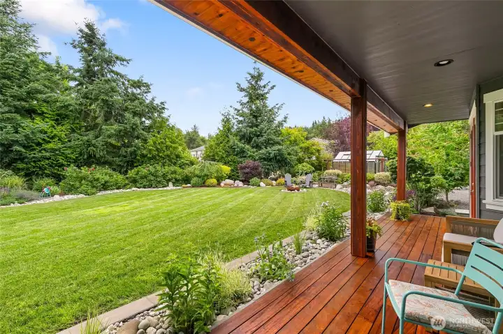 Lounge on your Tiger Wood deck and admire the beautiful landscaping.