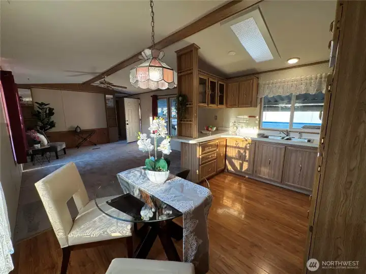Nice flow from dining room to living room