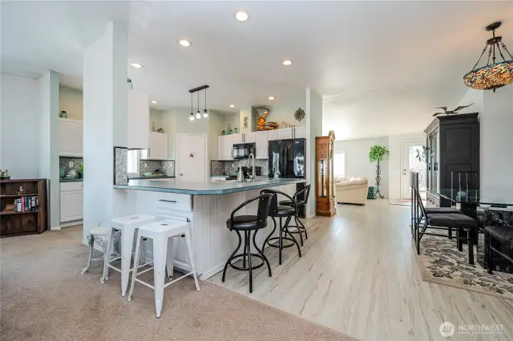 Extra seating so you can visit with guests while preparing that special meal.