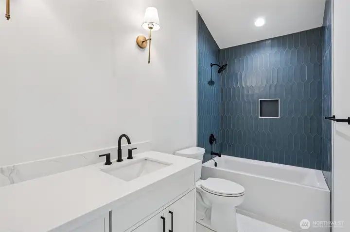 Beautifully Tiled Guest Bath