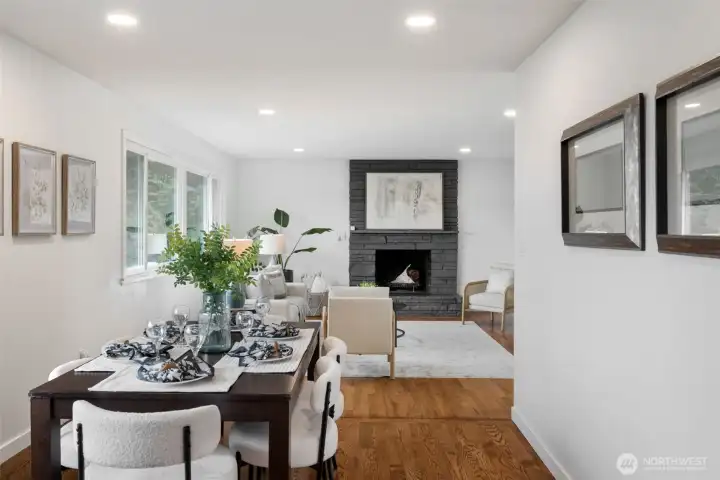 Dining is open to living.