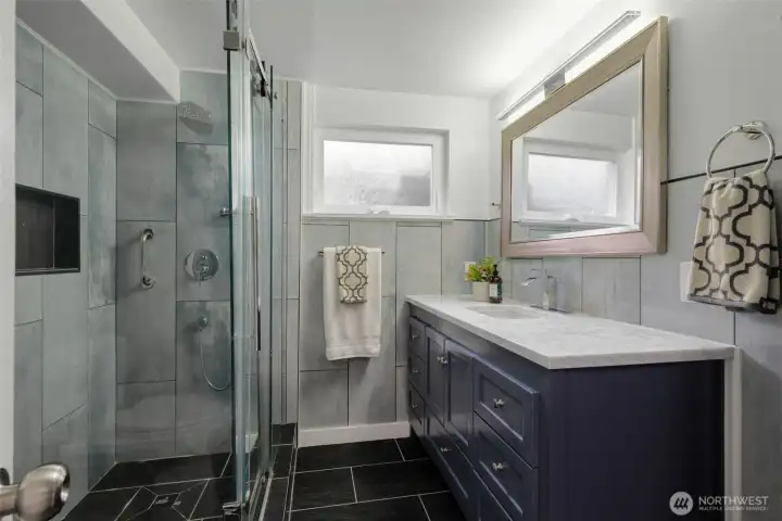 2 bathrooms on the lower level.