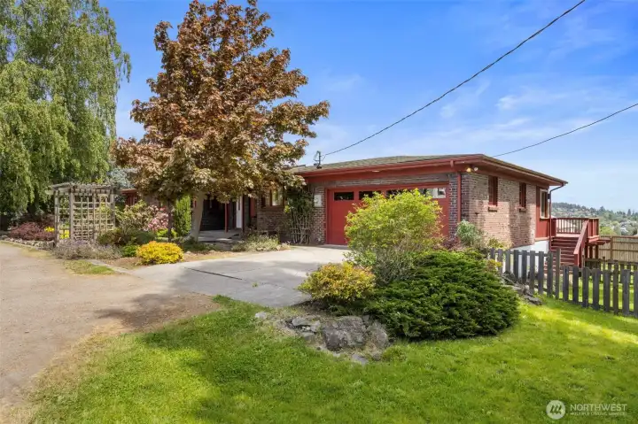 Two car garage and fenced yard