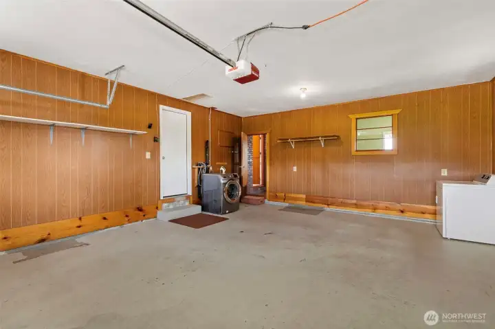 Garage with laundry