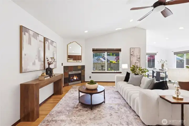 Fresh interior paint gives this light-filled living space a clean updated feel.