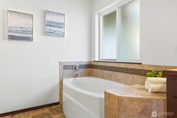 Relaxing soaking tub.