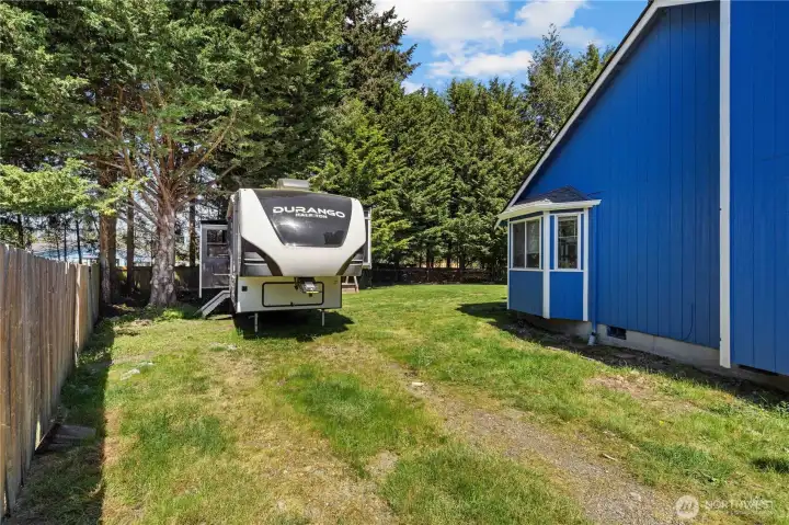 RV Parking behind the Fence and Gate for easy access.