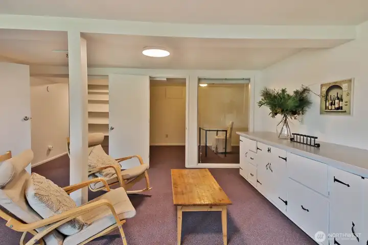 Basement - Family room / flex room, + office and 1/2 bath.