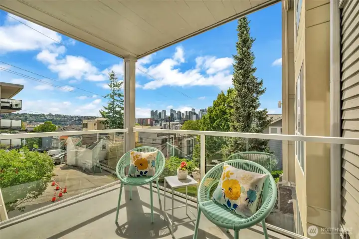 Enjoy Morning Sun with a View of Downtown