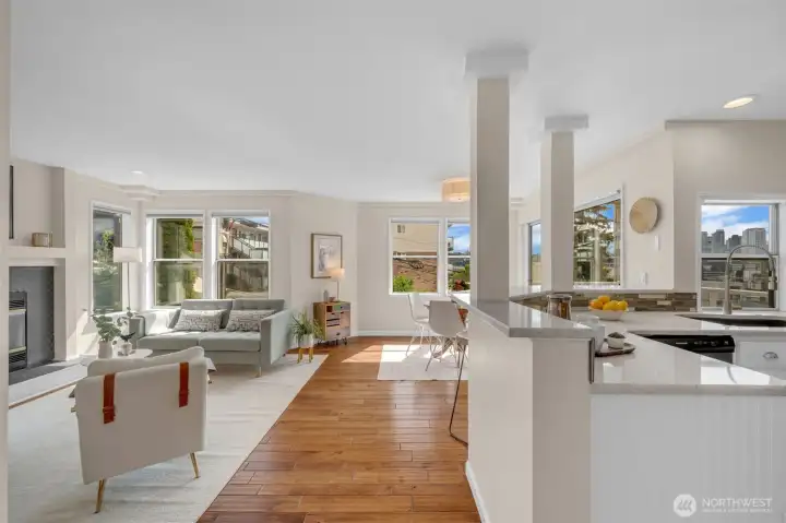 Walk Into A Welcoming Open-Concept Living Space