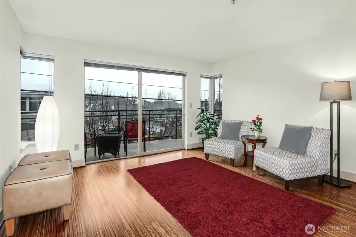 West facing windows.