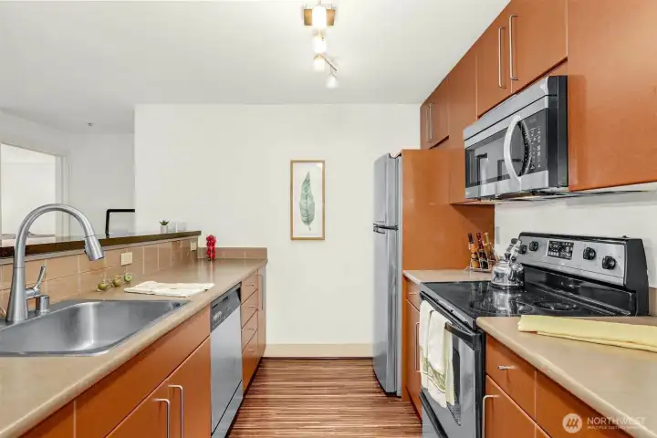 Stainless steel appliances.