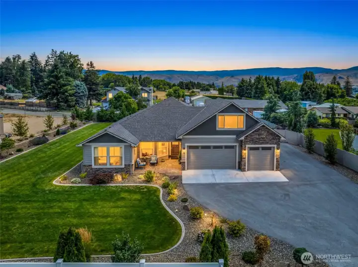 3 car garage with room for a large RV