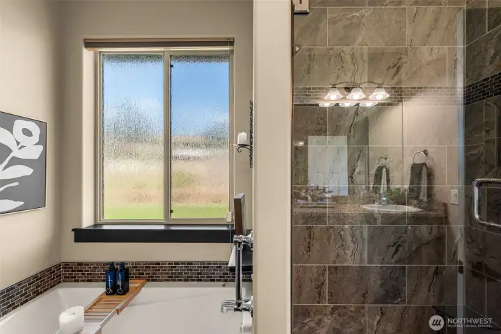 Primary bath & tile shower