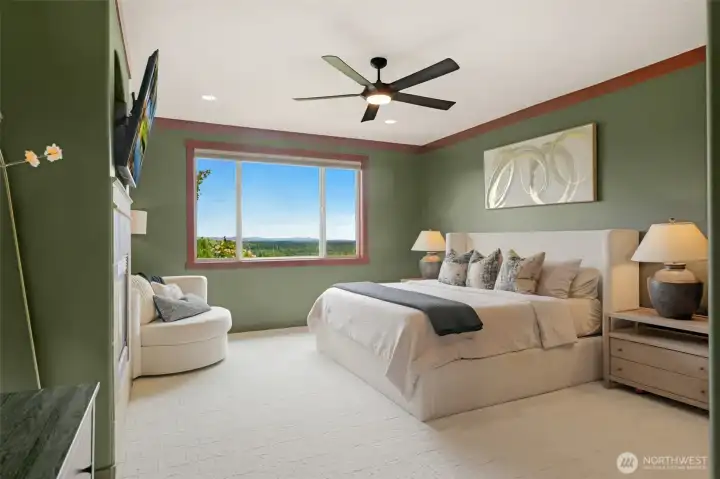 Main primary w/new luxury carpet + fireplace Main primary w/new luxury carpet + fireplace
