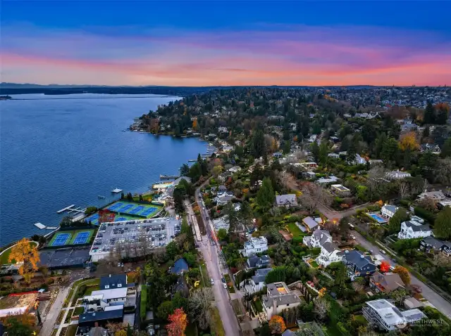 Close to Madison Park, Lake Washington and the Seattle Tennis Club.