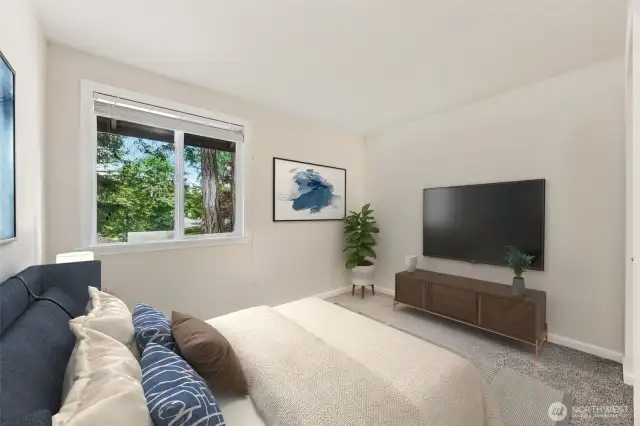 Bedroom 3 upstairs (virtually staged).