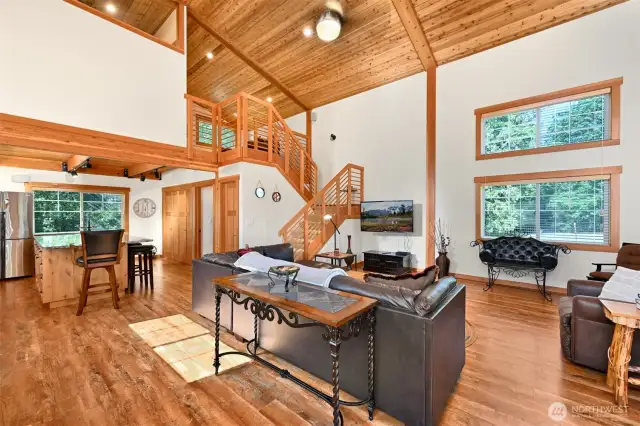 The main living area is open to the kitchen.
