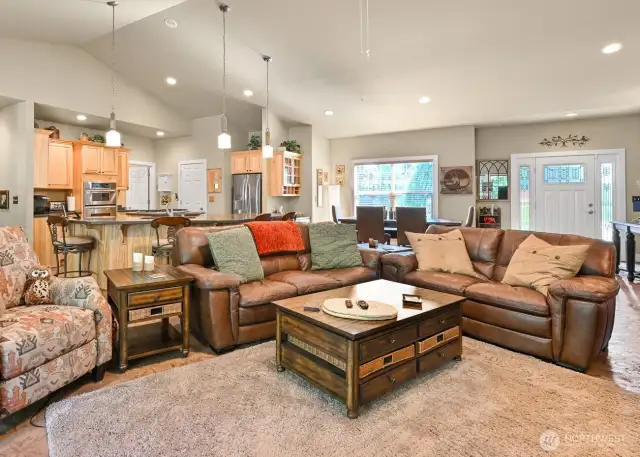 Vaulted ceiling make this room feel even more open and spacious.