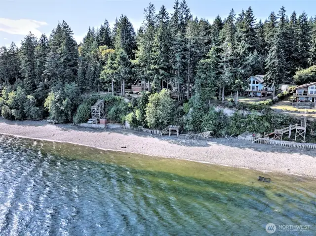 looking back towards the shared beach area