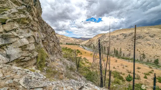 From the cliff SW area of the property looking North.