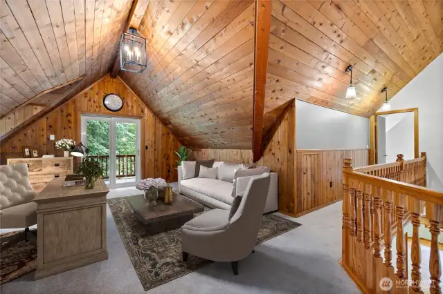 Upstairs loft. Perfect for 2nd living space, office, craft room, anything!