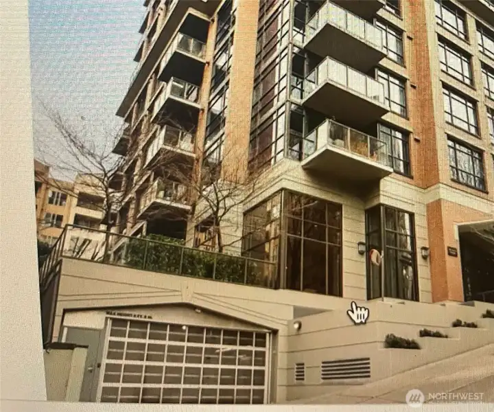Permanent parking available across the street on the backside of the building at the Meridian.
