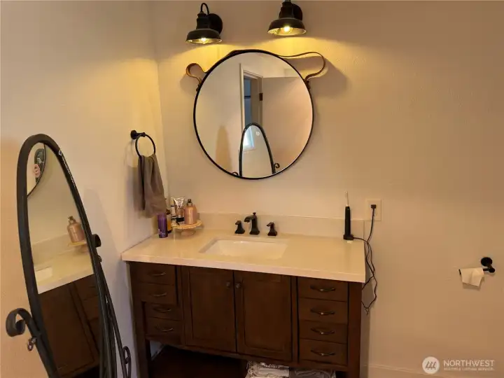 Vanity in bathroom