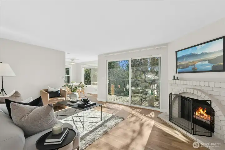 Beautiful hardwood floors adorn the interior.