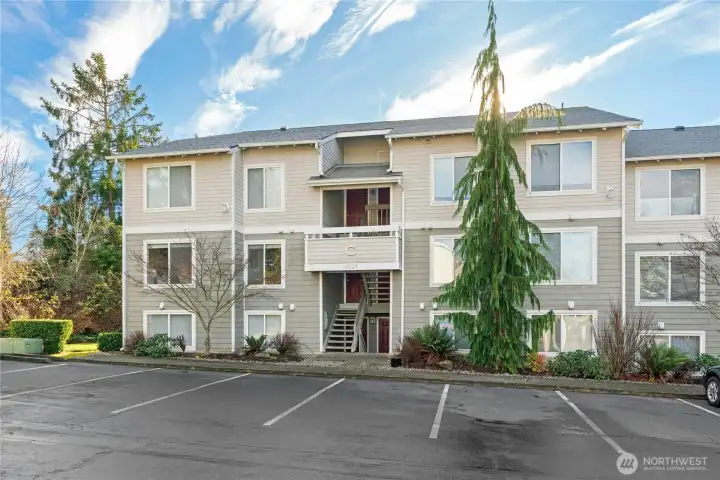 Tons of guest parking in front and only 9 steps to the front door.