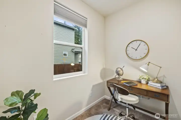 Office space off of the living room