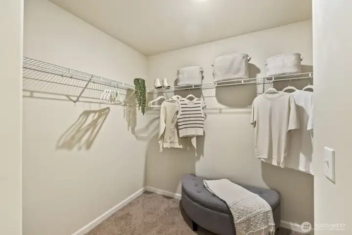 Large walk-in closet in the primary bedroom