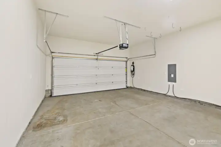 Fully finished garage with EV charging