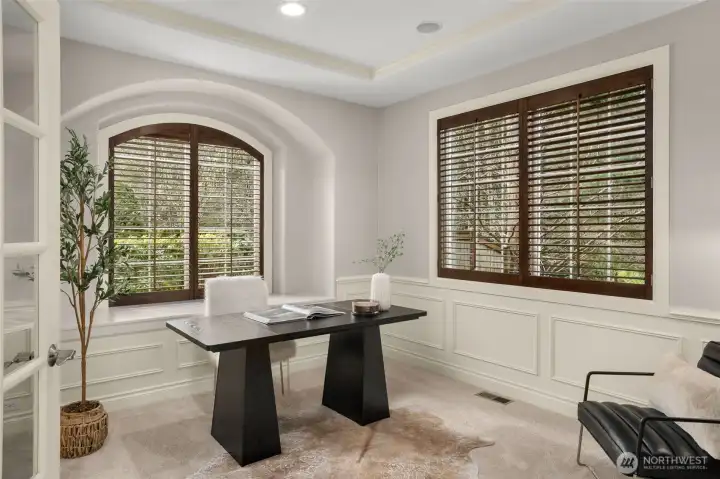 home office or optional 5th bedroom on main level adjacent to 3/4 bathroom