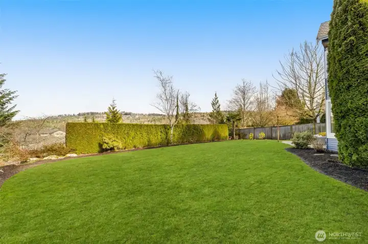 Generous flat yard