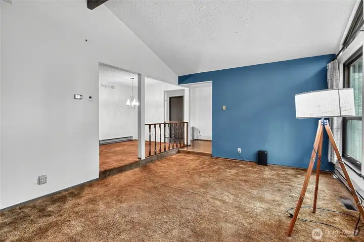 Living room into formal dining room