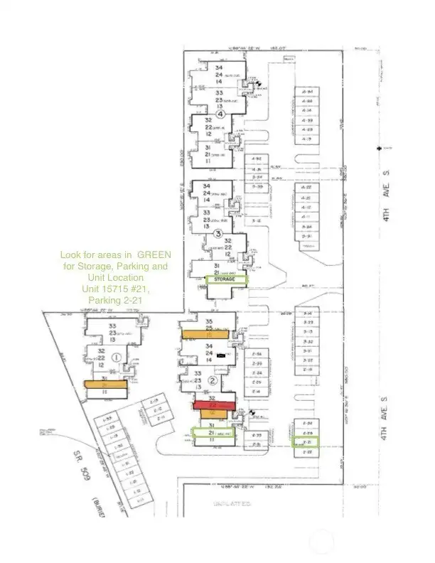 Summerfield Map: Look at the green areas for the location of the reserved parking space and storage.