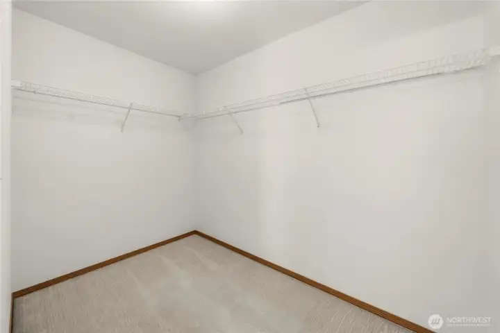 Walk-in closet off of primary