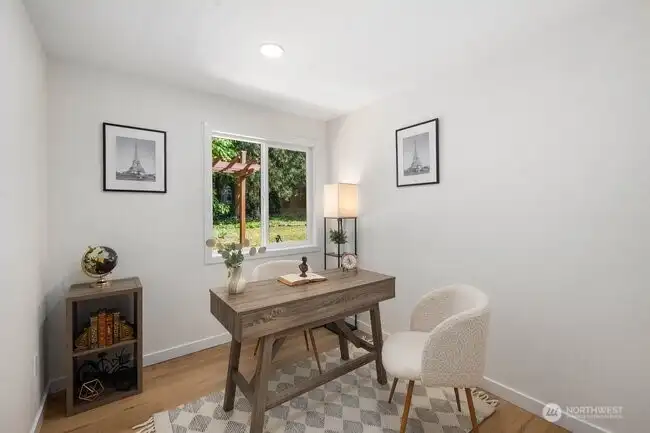 The 3rd bedroom, staged as an office.