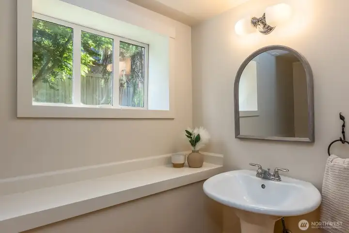 Lower level half bath