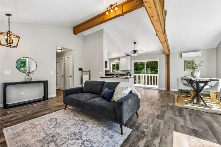 Living room that opens to the kitchen & dining room