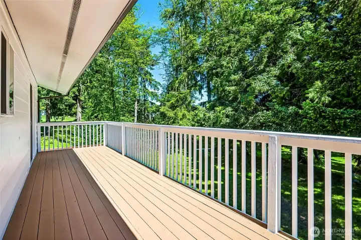 Sprawling deck that overlooks the property